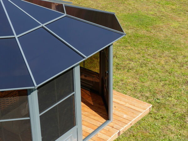Solarium Florence Auto-Portant 12x12 Gris Avec Toît en Polycarbonate – Image 6