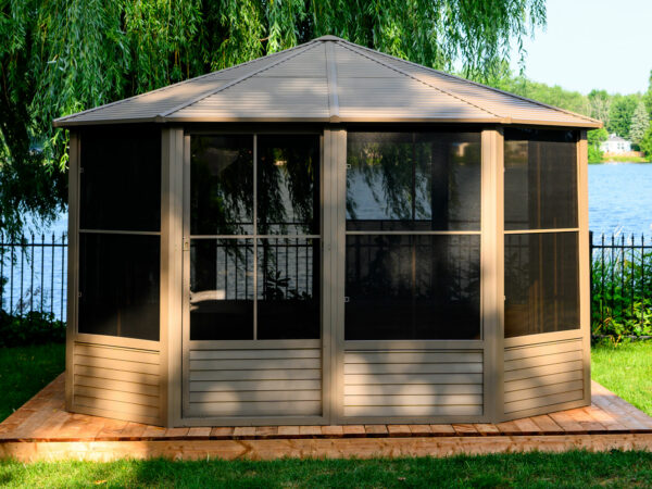 Florence Freestanding Solarium 12x12 Beige With Metal Roof