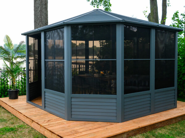 Florence Free Standing Solarium 12x12 Grey With Metal Roof - Image 3