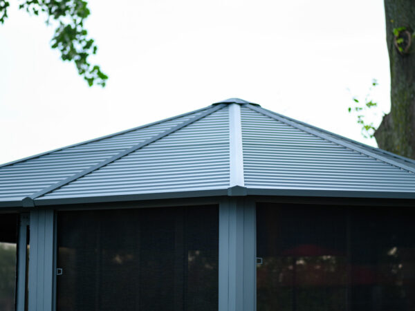 Florence Free Standing Solarium 12x12 Grey With Metal Roof - Image 6