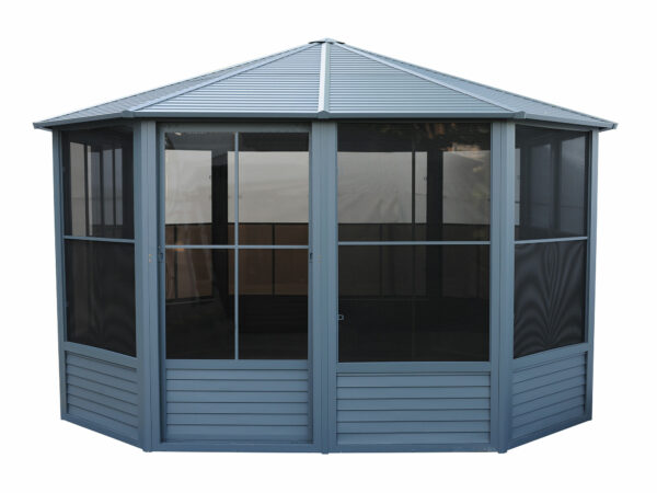 Florence Free Standing Solarium 12x12 Grey With Metal Roof - Image 13