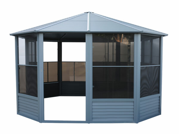 Florence Free Standing Solarium 12x12 Grey With Metal Roof - Image 14