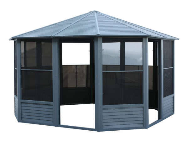 Florence Free Standing Solarium 12x12 Grey With Metal Roof - Image 15