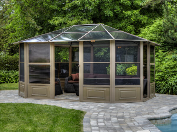Solarium Florence Auto-Portant 12x15 Beige Avec Toît en Polycarbonate – Image 4