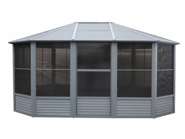 Solarium Florence Auto-Portant 12x15 Gris Avec Toît en Métal – Image 14