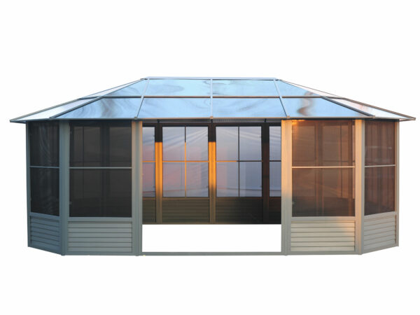 Florence Free Standing Solarium 12x18 Grey With Polycarbonate Roof - Image 4