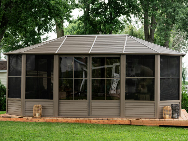 Solarium Florence Auto-Portant 12x18 Beige Avec Toît en Métal – Image 2