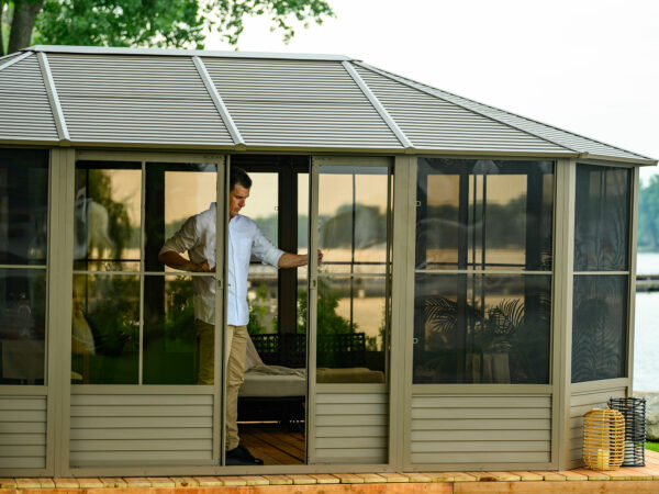 Solarium Florence Auto-Portant 12x18 Beige Avec Toît en Métal – Image 4