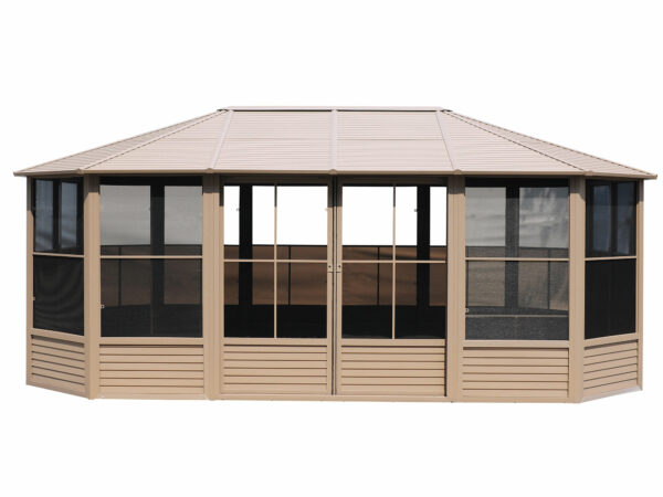 Solarium Florence Auto-Portant 12x18 Beige Avec Toît en Métal – Image 15
