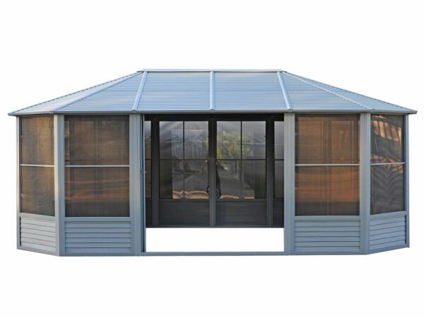 Florence Free Standing Solarium 12x18 Grey With Metal Roof - Image 15
