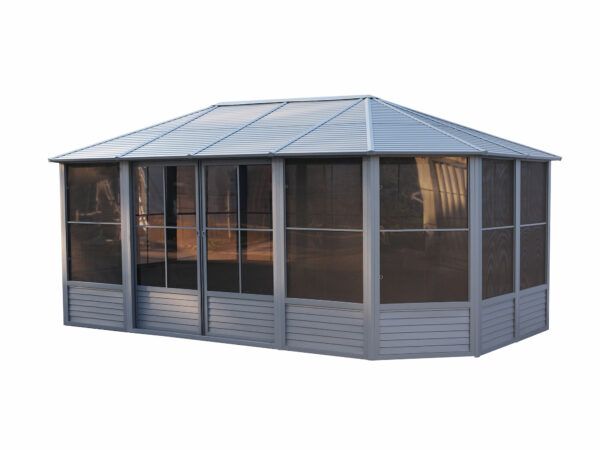 Florence Free Standing Solarium 12x18 Grey With Metal Roof - Image 16