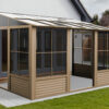 Florence Wall Mounted Solarium 8x12 Beige With Polycarbonate Roof