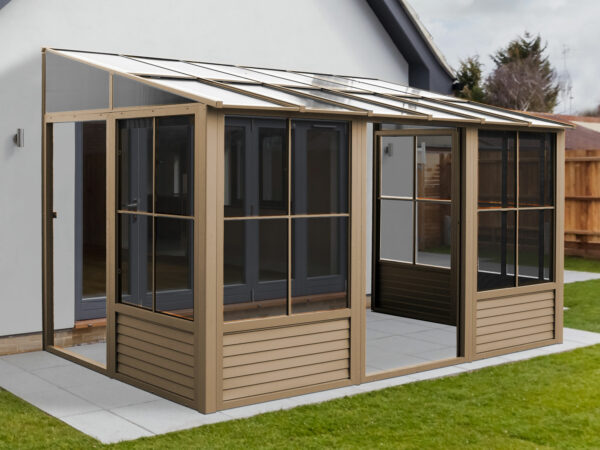 Florence Wall Mounted Solarium 8x12 Beige With Polycarbonate Roof