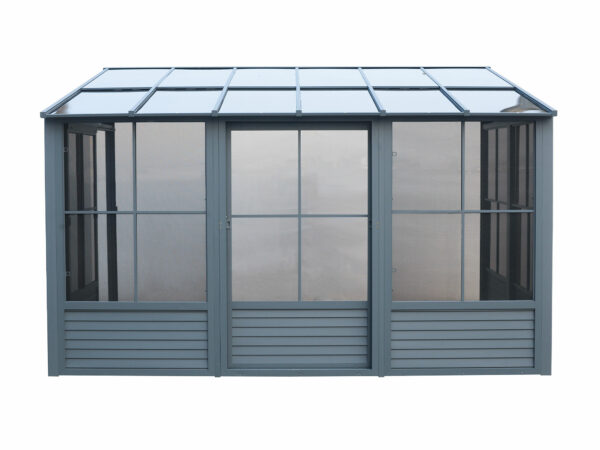 Solarium Florence Mural 8x12 Gris Avec Toît en Polycarbonate – Image 11