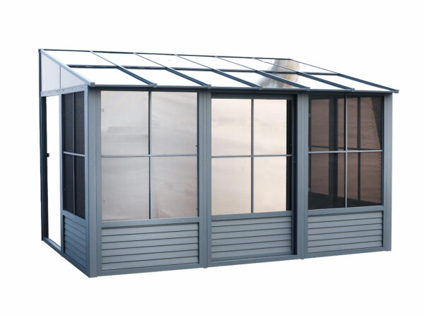 Solarium Florence Mural 8x12 Gris Avec Toît en Polycarbonate – Image 12