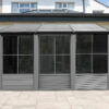 Solarium Florence Mural 10x12 Gris Avec Toît en Métal