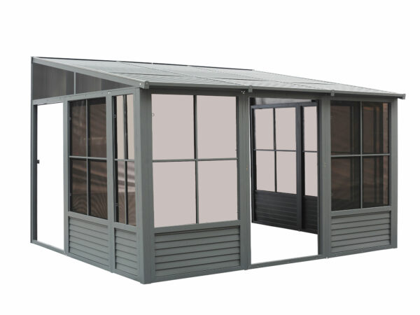 Florence Wall Mounted Solarium 8x12 Grey With Metal Roof - Image 5