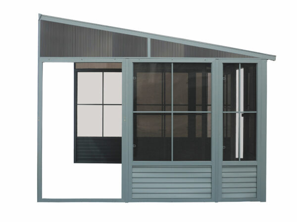 Florence Wall Mounted Solarium 8x12 Grey With Metal Roof - Image 6
