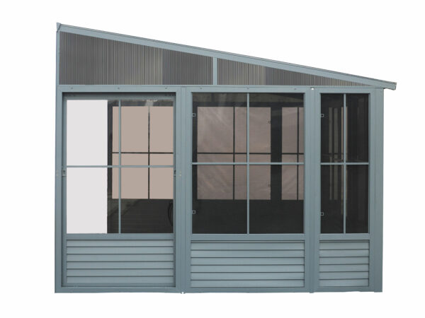Florence Wall Mounted Solarium 8x12 Grey With Metal Roof - Image 7