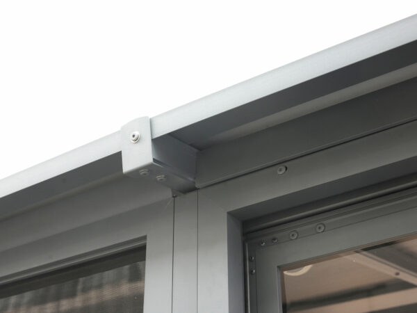 Florence Wall Mounted Solarium 8x12 Grey With Metal Roof - Image 11