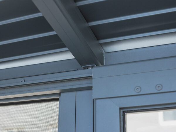 Florence Wall Mounted Solarium 8x12 Grey With Metal Roof - Image 13