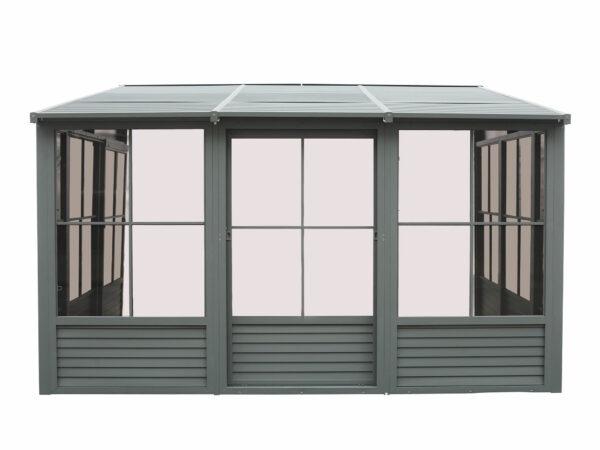 Florence Wall Mounted Solarium 8x12 Grey With Metal Roof - Image 15