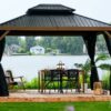 Gazebo Modèle Yosemite - 10x12 En Aluminium Toit en Métal