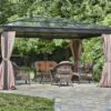 Gazebo Model Venus - 12x14 Beige Aluminum With Polycarbonate Roof