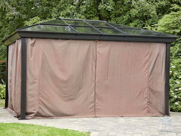 Gazebo Model Venus - 12x14 Beige Aluminum With Polycarbonate Roof - Image 4