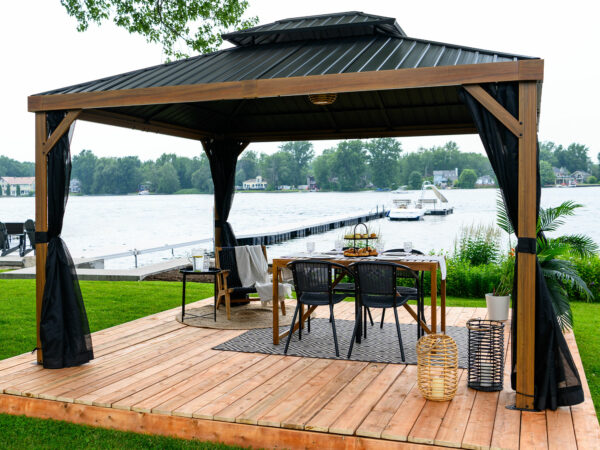 Gazebo Modèle Yosemite - 10x10 En Aluminium Toit en Métal