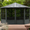 Solarium Florence Auto-Portant 12x12 Noir Avec Toît en Métal