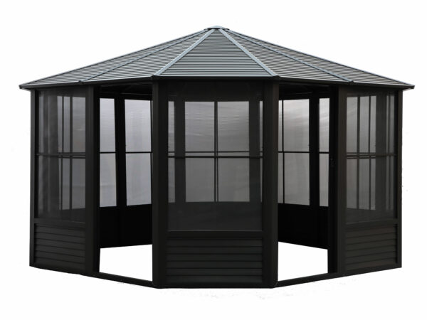 Solarium Florence Auto-Portant 12x12 Noir Avec Toît en Métal – Image 3