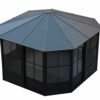 Solarium Florence Auto-Portant 12x12 Noir Avec Toît en Métal – Image 4