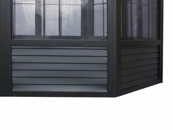 Solarium Florence Auto-Portant 12x12 Noir Avec Toît en Métal – Image 6