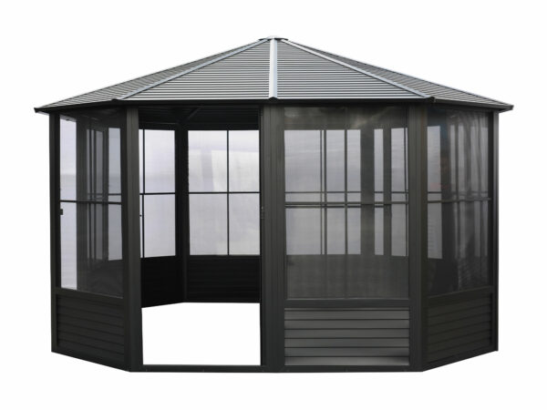 Solarium Florence Auto-Portant 12x12 Noir Avec Toît en Métal – Image 11