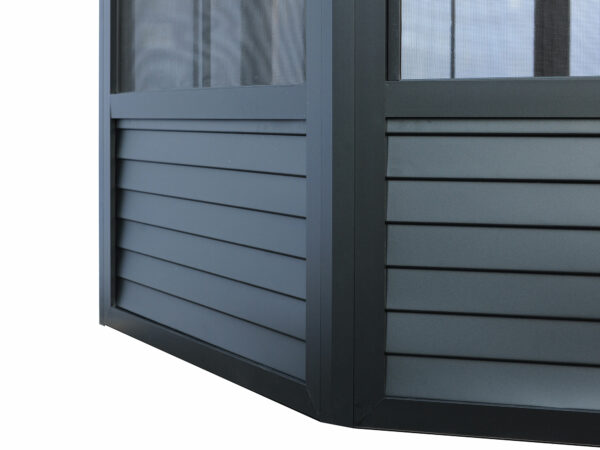 Solarium Florence Auto-Portant 12x15 Noir Avec Toît en Métal – Image 8