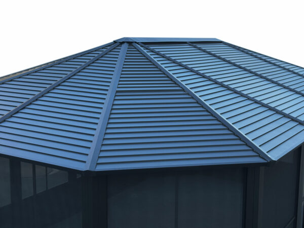 Solarium Florence Auto-Portant 12x18 Noir Avec Toît en Métal – Image 7