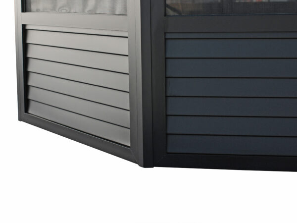 Solarium Florence Auto-Portant 12x18 Noir Avec Toît en Métal – Image 10