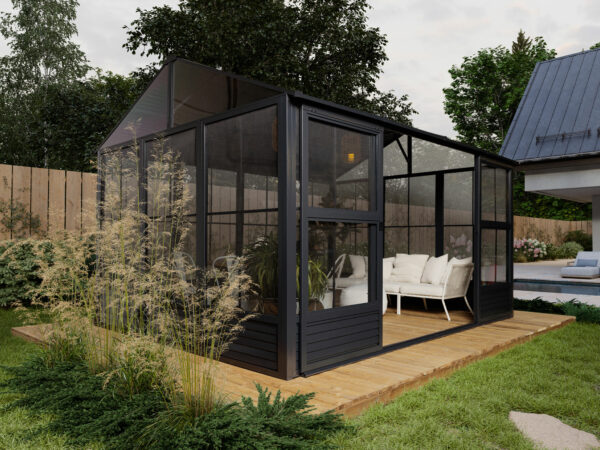 Solarium Myrdal 11x14 Avec Toit en Métal