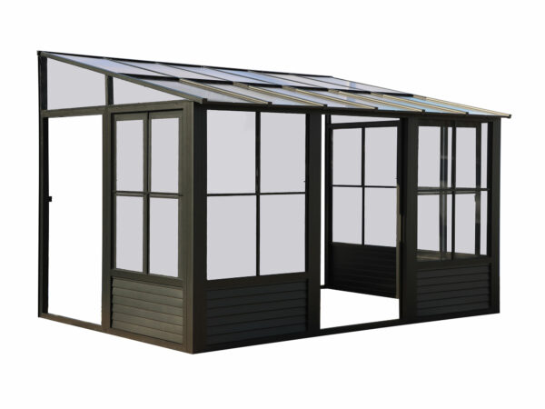 Solarium Florence Mural 8x16 Noir Avec Toît en Polycarbonate – Image 5