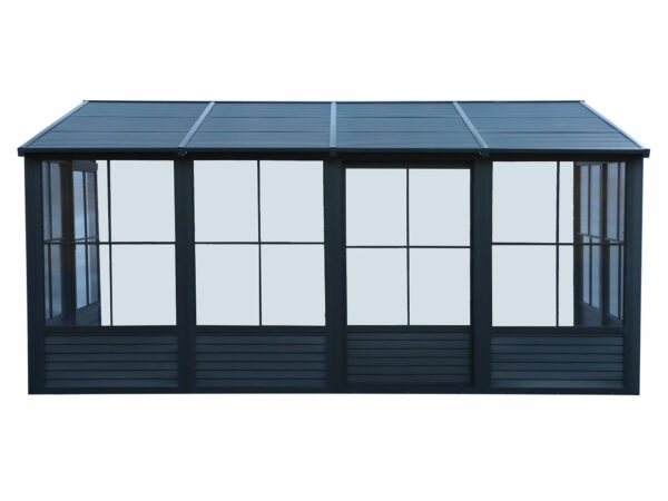 Solarium Florence Mural 8x16 Noir Avec Toît en Métal – Image 12