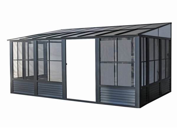 Solarium Florence Mural 10x16 Noir Avec Toît en Polycarbonate – Image 4