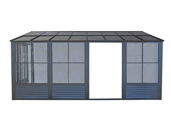 Solarium Florence Mural 10x16 Noir Avec Toît en Polycarbonate – Image 5