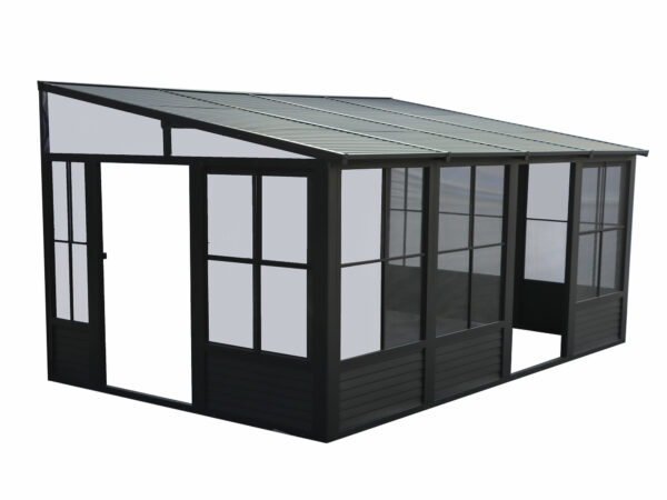 Solarium Florence Mural 10x16 Noir Avec Toît en Métal – Image 5