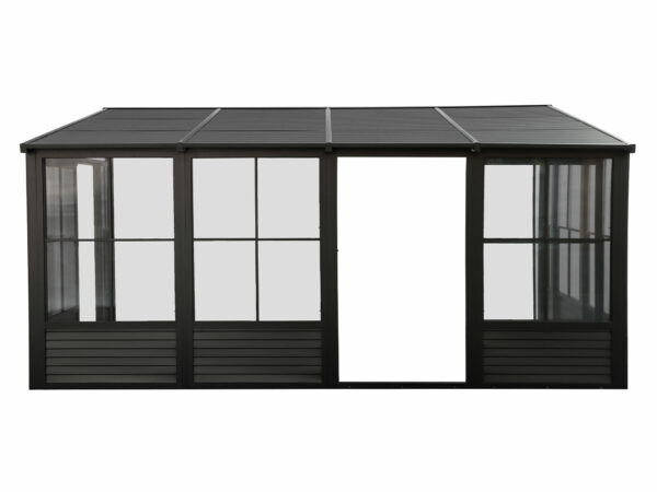 Solarium Florence Mural 10x16 Noir Avec Toît en Métal – Image 6