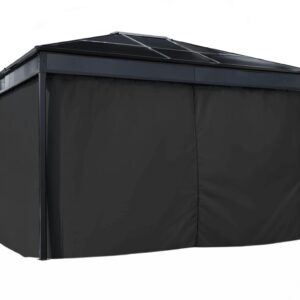 Sojag, rideaux noirs pour abri soleil Diani, 10 pi x 12 pi, polyester, rideaux d'extérieur - Sojag | Abris du Nord