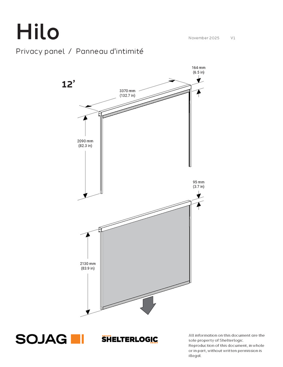 Panneau d'intimité Hilo 12 pi - Sojag | Abris du Nord